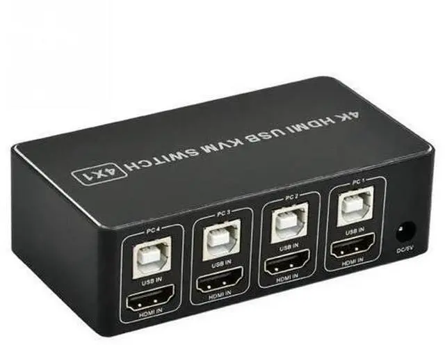 Alt view image 2 of 5 - 4 port KVM Switch 4K USB KVM Switcher 4 in 1 out Hot USB For Mouse Keyboard For win7/For win10/For MAC