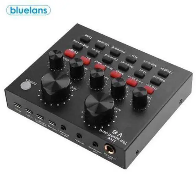 Alt view image 6 of 7 - External Sound Card Multiple Preset Effects Multiple Sound Functions Broadcast Sound Card For Mobile Phone PC Live