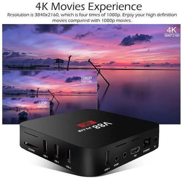 Alt view image 4 of 5 - V88 Plus RK3229 Quad Core 1080P 2+16GB Miracast TV Set-top Box for Android 7.1