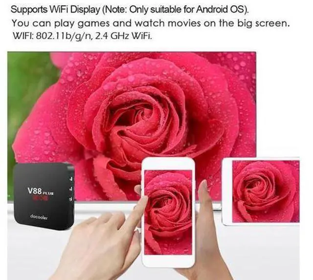 Alt view image 5 of 5 - V88 Plus RK3229 Quad Core 1080P 2+16GB Miracast TV Set-top Box for Android 7.1
