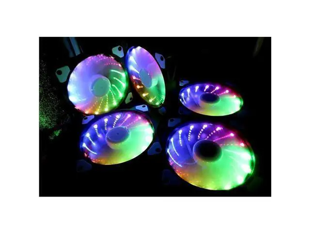 Alt view image 4 of 5 - fan 120mm set Adjusted 15LED pc fan controller cooler 12cm Computer game Case PC Cooling Fan quiet Remote fan sync led hub