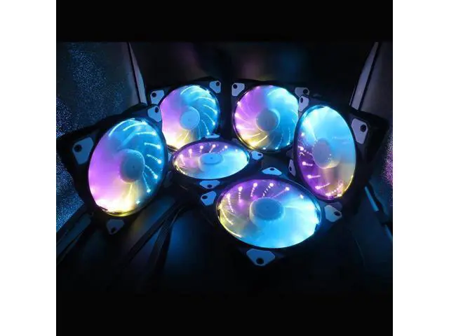 Alt view image 2 of 5 - fan 120mm set Adjusted 15LED pc fan controller cooler 12cm Computer game Case PC Cooling Fan quiet Remote fan sync led hub