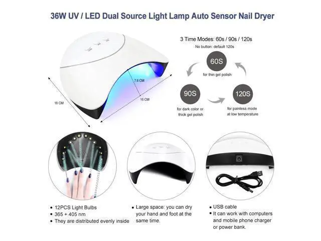 Alt view image 2 of 5 - Acrylic Nail Kit With 36W Lamp UV Gel Set All For Manicure Acrylic Powder Glitter Liquid Tips Brush For Nail Art Tools Kit