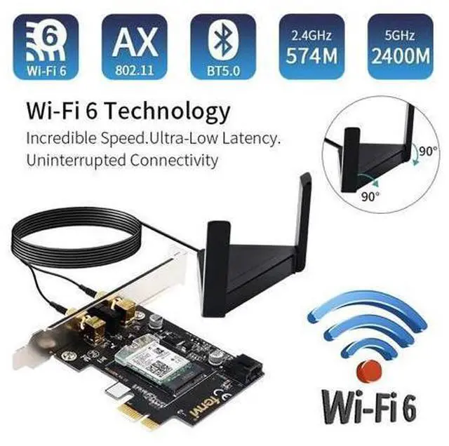 Main image of 6 Gig+ AX200 BT 5.0 WiFi Card AX200NGW 802.11ac ax 2.4Gbps MU-MIMO OFDMA Miracast PC Wireless Network Adapter Ultra-Fast