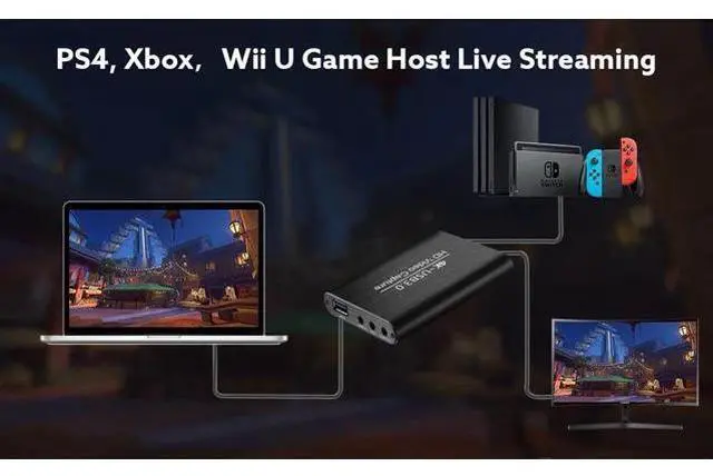 Alt view image 5 of 5 - USB 3.0 Game Capture Card 4K Audio Video Capture Card Loop-Out 1080P 60FPS Live Stream Capture for PS4 Switch Xbox