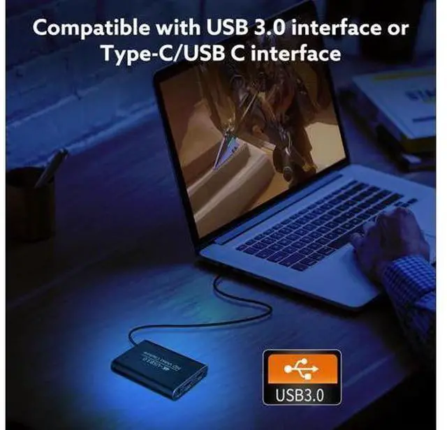 Alt view image 4 of 5 - USB 3.0 Game Capture Card 4K Audio Video Capture Card Loop-Out 1080P 60FPS Live Stream Capture for PS4 Switch Xbox