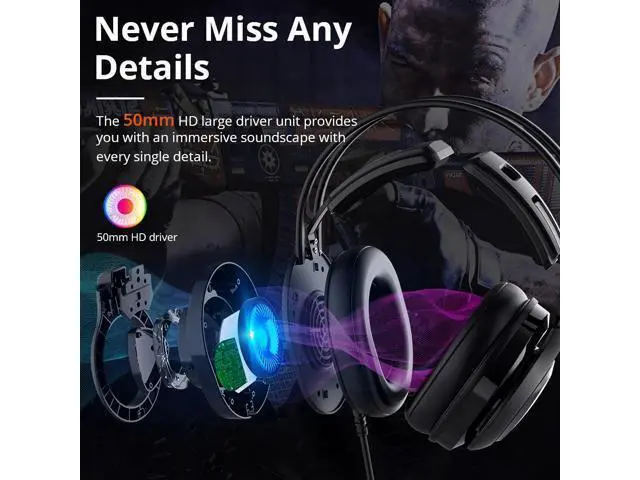 Alt view image 5 of 5 - Newest Glary Alpha Gaming Headset with Colorful LED Lighting 3.5mm+USB Port PS4 Gamer Headset for Computer Laptop