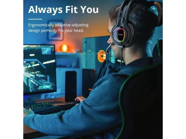 Alt view image 4 of 5 - Newest Glary Alpha Gaming Headset with Colorful LED Lighting 3.5mm+USB Port PS4 Gamer Headset for Computer Laptop
