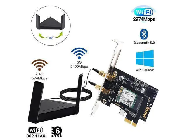 Alt view image 2 of 5 - 6 Gig+ AX200 BT 5.0 WiFi Card AX200NGW 802.11ac ax 2.4Gbps MU-MIMO OFDMA Miracast PC Wireless Network Adapter Ultra-Fast