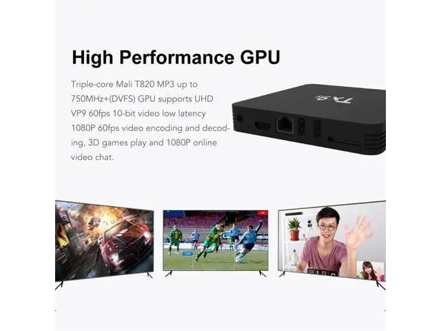Alt view image 2 of 7 - 2020 TX9s Android TV Box Amlogic S912 2GB 8GB Smart tv Box 4K 60fps TVBox 2.4G Wifi 1000M Google Assistant Voice Set top Box