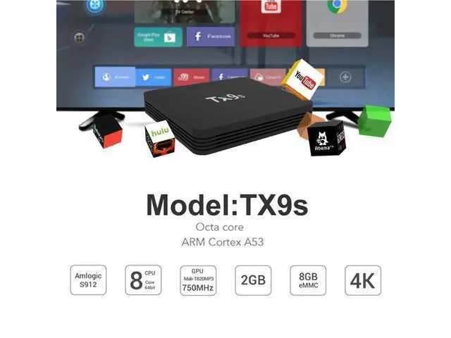 Alt view image 3 of 7 - 2020 TX9s Android TV Box Amlogic S912 2GB 8GB Smart tv Box 4K 60fps TVBox 2.4G Wifi 1000M Google Assistant Voice Set top Box