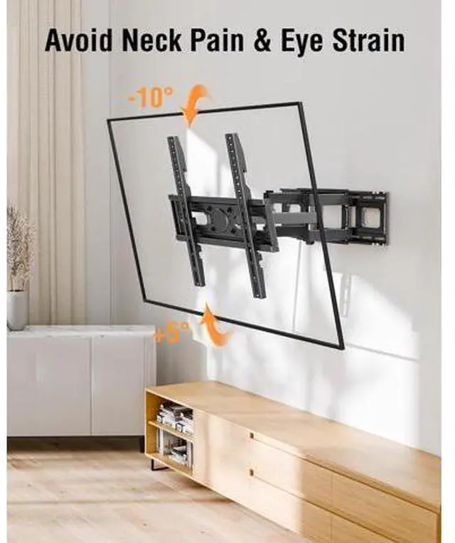 Alt view image 4 of 7 - EconoMe TV Wall Mount for Most 26-70 inch tvs, Full Motion TV Mount Swivel and Tilt, Wall Mount Bracket Max VESA 400x400mm, Holds up to 99 lbs, Fits 8 12 16" Wood Studs.