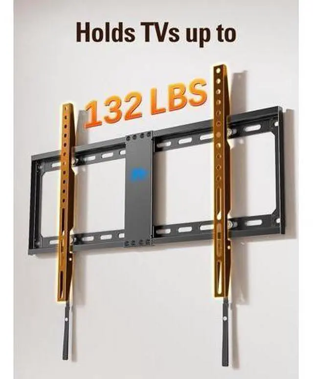 Alt view image 3 of 7 - Mounting Dream TV Mount Fixed for Most 42-84 Inch Flat Screen TVs, TV Wall Mount Bracket up to VESA 600 x 400mm and 132 lbs - Fits 16"/18"/24" Studs - Low Profile and Space Saving MD2163-K