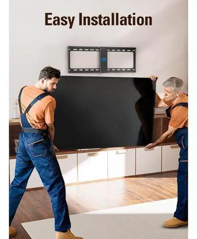 Alt view image 7 of 7 - Mounting Dream TV Mount Fixed for Most 42-84 Inch Flat Screen TVs, TV Wall Mount Bracket up to VESA 600 x 400mm and 132 lbs - Fits 16"/18"/24" Studs - Low Profile and Space Saving MD2163-K