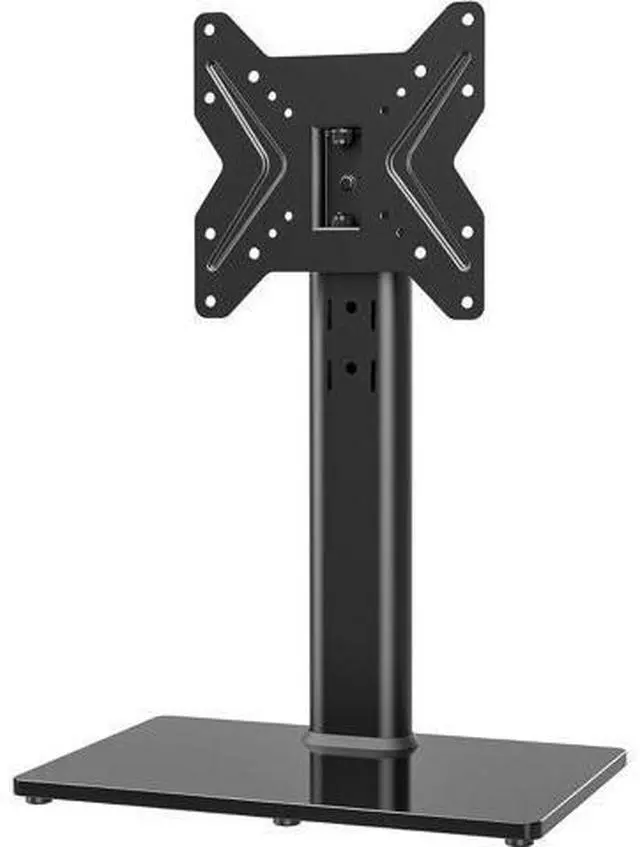 Main image of Universal Swivel TV /Table Top TV Stand for 19 to 43 inch TVs with 90 Degree Swivel, 4 Level Height Adjustable, Heavy Duty Tempered Glass Base, Holds up to 99LBS HT02B-001