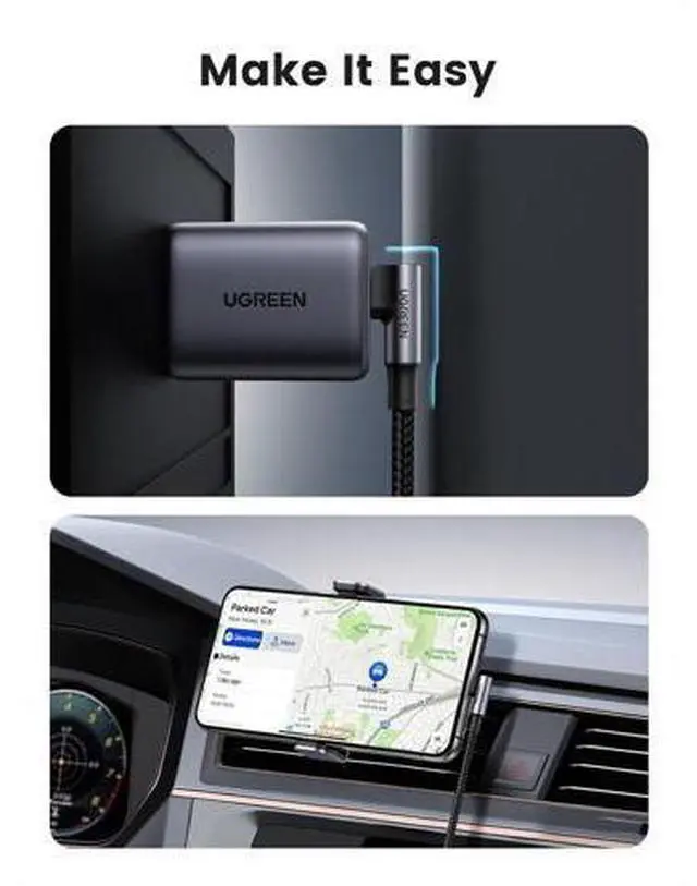 Alt view image 7 of 7 - Right Angle USB C to USB C Cable 100W Type C 90 Degree Fast Charging Cable Compatible with iPhone 17/17 Air/17 Pro/16 MacBook Pro 2022 iPad Pro 2022 XPS Galaxy S25/S24 10FT