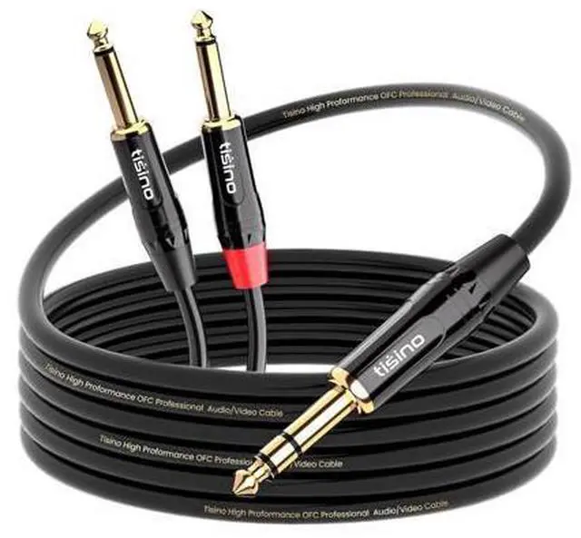 Alt view image 2 of 7 - tisino 1/4 inch TRS Stereo to Dual 1/4 inch TS Mono Insert Cable Y-Splitter Stereo Breakout Cable Patch Cord - 3.3 feet