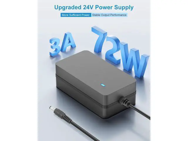 Alt view image 2 of 7 - 24V 3A Power Supply 72W AC Adapter Power Cord 100-240V 50-60Hz to DC 24 Volt 3 Amp Transformer 2A 1A Converter 5.5x2.5/2.1mm DC Barrel for LED Strip Module Light CCTV Camera System 6.2FT