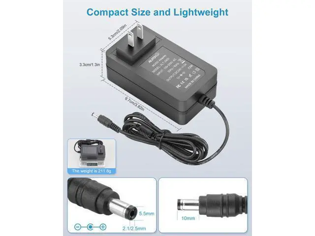 Alt view image 3 of 7 - 24V 3A Power Supply 72W AC Adapter Power Cord 100-240V 50-60Hz to DC 24 Volt 3 Amp Transformer 2A 1A Converter 5.5x2.5/2.1mm DC Barrel for LED Strip Module Light CCTV Camera System 6.2FT