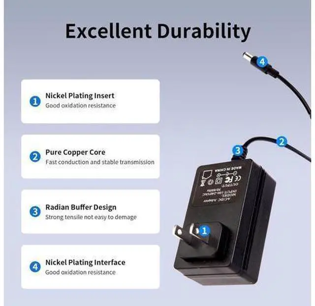 Alt view image 3 of 6 - 6V Power Supply AC Adapter DC 6Volt Power Adapter Charger DC in 6V Power Cord with 8 Interchangeable Plug for 100mA 300mA 400mA 500mA 600mA 700mA 800mA 900mA 1000mA 1500mA 2000mA Equipment