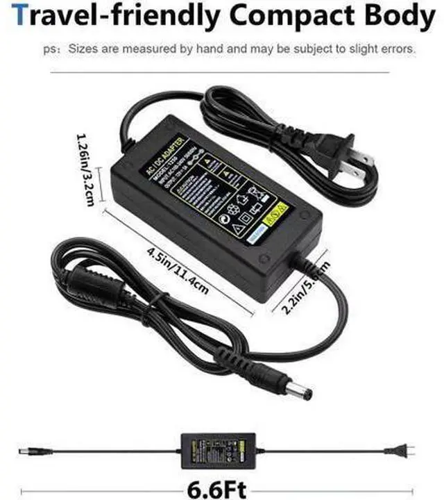 Alt view image 3 of 6 - Replacment for Sceptre Monitor Power Cord 12V 5A AC Adapter for Sceptre EC Series 32 30 27 24 22 20 19 15 E248W E225W E205W E275W E209W Monitor Power Supply Cord Charger & More 12V 5V 4A 3A 2A