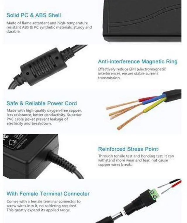 Alt view image 5 of 7 - 5V 5A AC to DC Power Supply Adapter Converter 5.5x2.5mm Plug AC 100V~240V Input for WS2812B WS2811 SK6812 LED Pixel Strip Light CCTV Camera Security System - OEM