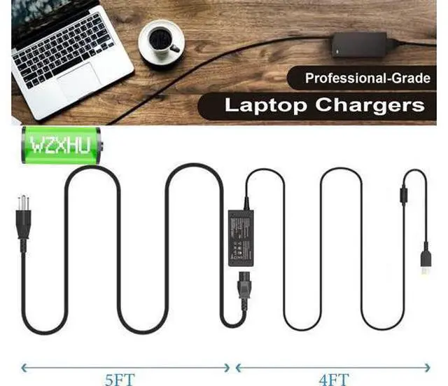 Alt view image 6 of 6 - 65W Laptop Charger Compatible with Thinkpad T470 T470S T460 E531 E570 E560 L470 L460 L440 T440 T450 T540P X270 X250 X240 ADLX65NLC2A ADLX65NCC3A ADLX65NCC2A AC Adapter Power Cord