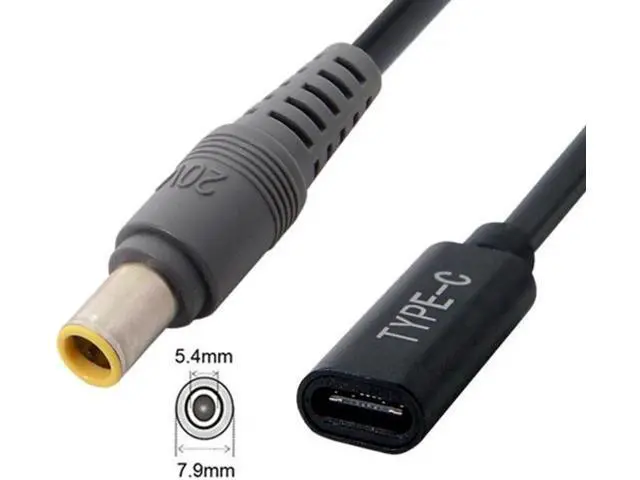 Alt view image 2 of 5 - Type C USB-C Female Input to DC 7.9*5.4mm Power PD Charge Cable fit for Laptop 18-20V