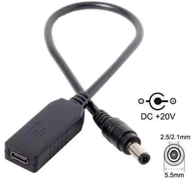 Alt view image 5 of 6 - UC-100-5525MM USB 3.1 Type C USB-C to DC 20V 5.5 2.5mm2.1mm Power Plug PD Emulator Trigger Charge Cable for Laptop