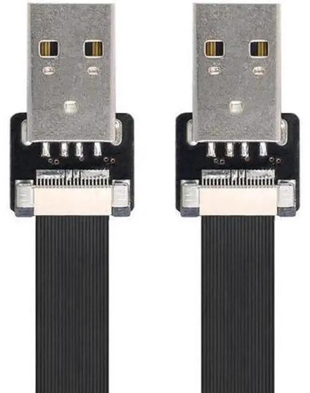 Main image of USB 2.0 Type-A Male to Type-A Male Data Flat Slim FPC Cable for FPV and Disk and Scanner and Printer 1.5"feet