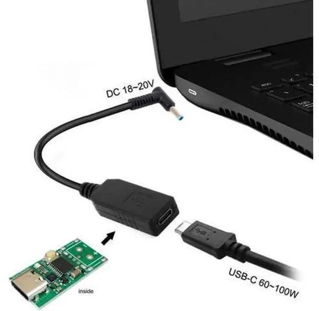 Alt view image 7 of 7 - UC-100-4530MM USB 3.1 Type C USB-C to DC 20V 4.5 3.0mm Power Plug PD Emulator Trigger Charge Cable for Laptop