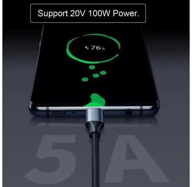 Alt view image 2 of 7 - Left and Right Angled USB-C USB 3.1 Type C Male to Female Extension Data Cable 10Gbps 100W with Sleeve for Laptop 3.3 Feet