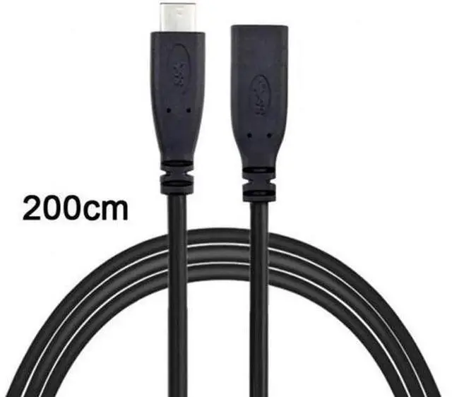 Alt view image 6 of 6 - USB-C USB 3.1 Type C Male to Female Extension Data Cable for Laptop & Macbook Tablet Mobile Phone 2m UC-218-BK-2.0M