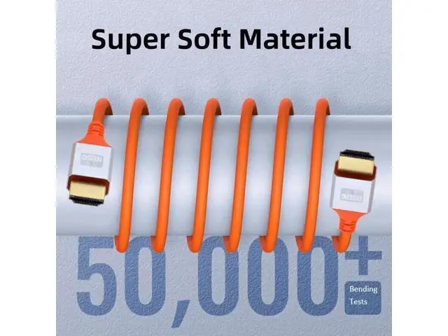 Alt view image 7 of 7 - 2.0M HDMI 4K to HDMI Ultra Soft High Flex HDTV Cable Hyper Super Flexible Cord High Speed Type-A Male to Male for Computer HDTV