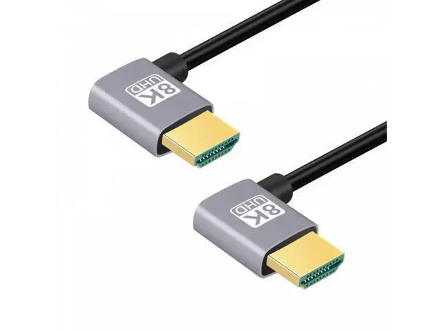 Alt view image 5 of 7 - HDMI 2.1 Ultra Thin HDTV Cable 8K 4K Hyper Super Flexible Slim Cord Left Angled to Left Angled 90 Degree Type-A for Computer HDTV