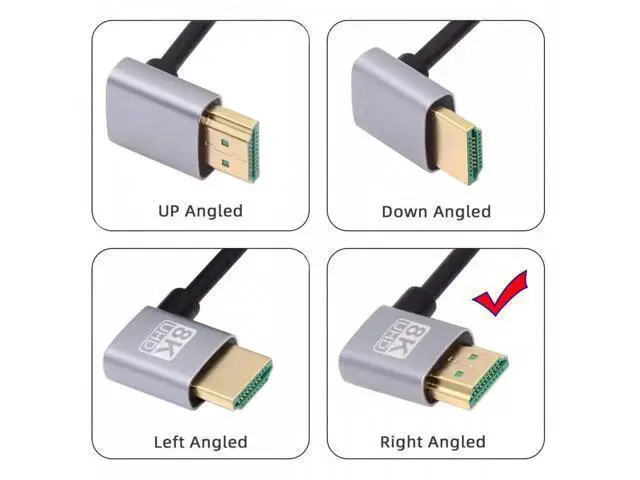 Alt view image 2 of 7 - HDMI 2.1 Ultra Thin HDTV Cable 8K 4K Hyper Super Flexible Slim Cord Right Angled to Right Angled 90 Degree Type-A for Computer HDTV