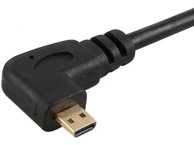Alt view image 3 of 7 - Stretch Left Angled 90 Degree Micro HDMI to HDMI Male HDTV Cable for Cell Phone Tablet Camera