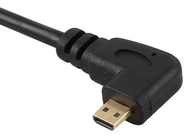 Alt view image 4 of 7 - Stretch Right Angled 90 Degree Micro HDMI to HDMI Male HDTV Cable for Cell Phone Tablet Camera