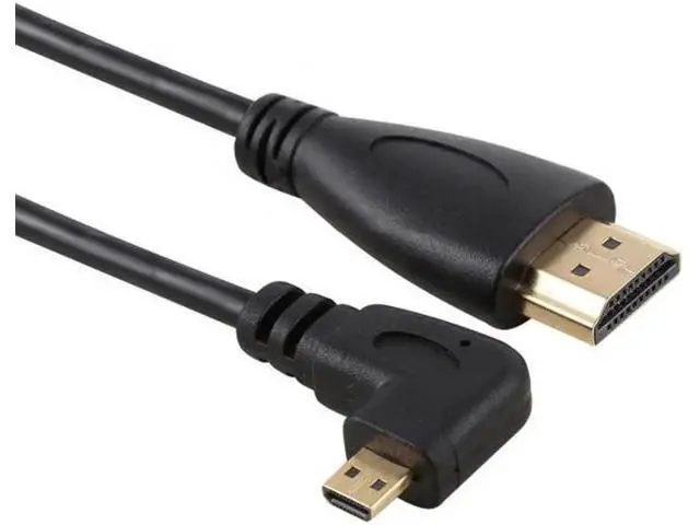 Alt view image 7 of 7 - Stretch Right Angled 90 Degree Micro HDMI to HDMI Male HDTV Cable for Cell Phone Tablet Camera