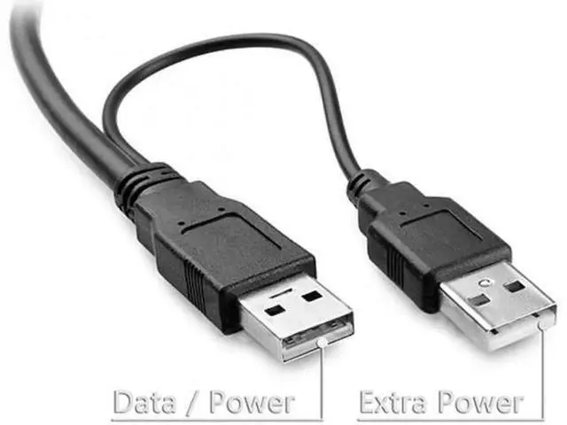 Alt view image 5 of 7 - USB2.0 Dual Two A type Male to Mini 5-Pin male Y Cable for Hard Disk Drive Case