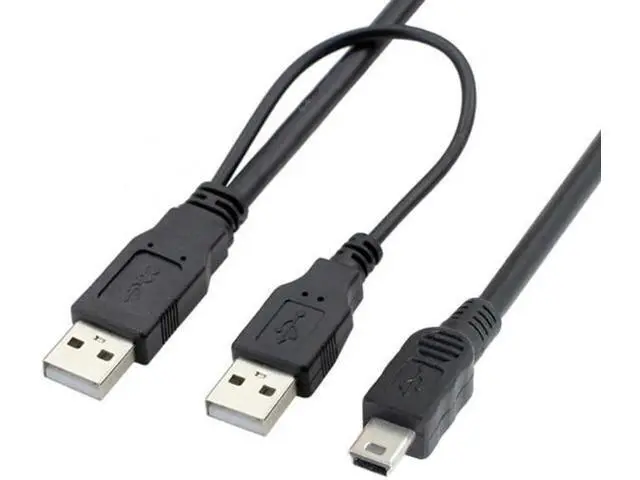 Alt view image 6 of 7 - USB2.0 Dual Two A type Male to Mini 5-Pin male Y Cable for Hard Disk Drive Case