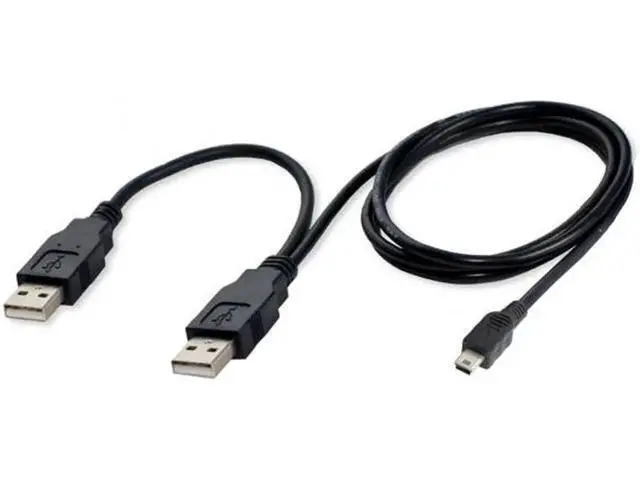 Alt view image 7 of 7 - USB2.0 Dual Two A type Male to Mini 5-Pin male Y Cable for Hard Disk Drive Case