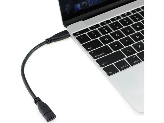 Alt view image 2 of 5 - USB-C USB 3.1 Type C Male to Female Extension Data Cable for Macbook Tablet Mobile Phone 20cm UC-218-BK-0.2M