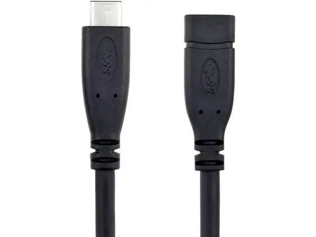 Alt view image 3 of 5 - USB-C USB 3.1 Type C Male to Female Extension Data Cable for Macbook Tablet Mobile Phone 20cm UC-218-BK-0.2M