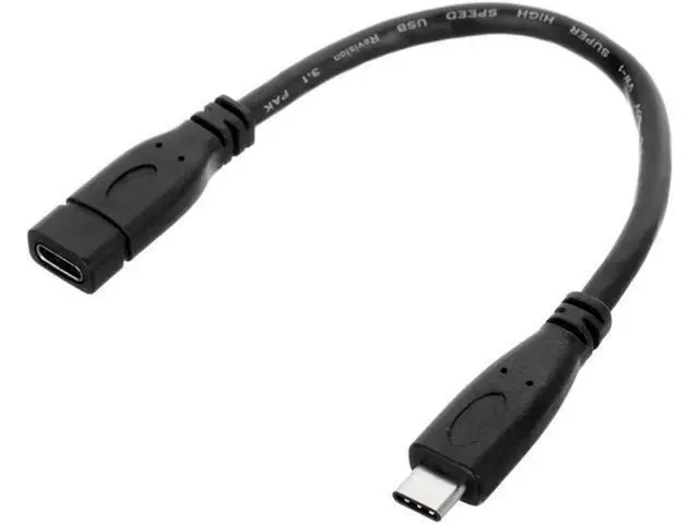 Alt view image 4 of 5 - USB-C USB 3.1 Type C Male to Female Extension Data Cable for Macbook Tablet Mobile Phone 20cm UC-218-BK-0.2M