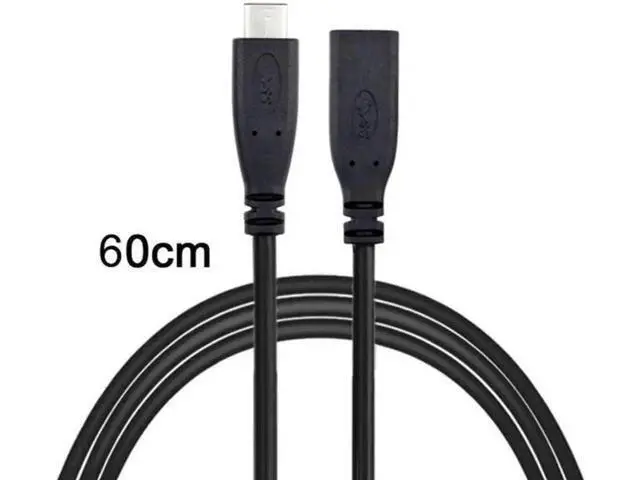 Alt view image 3 of 6 - UC-218-BK-0.6M USB-C USB 3.1 Type C Male to Female Extension Data Cable for Macbook Tablet Mobile Phone 60cm