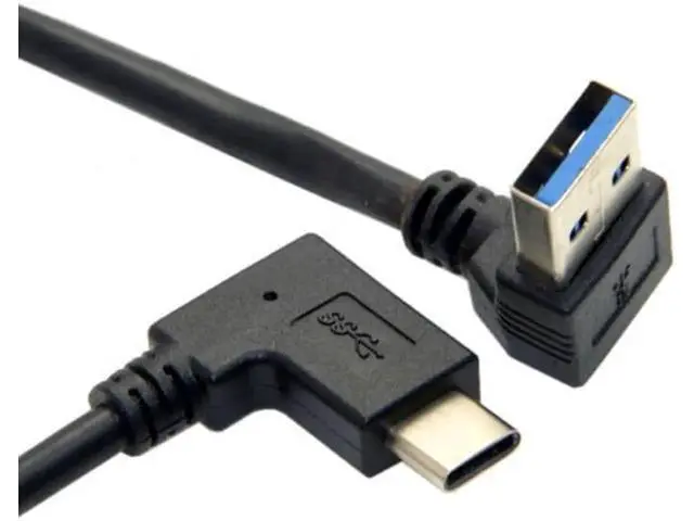 Alt view image 3 of 4 - Reversible USB 3.1 USB-C Angled to 90 Degree Up Angled A Male Data Cable for Macbook & Tablet & Mobile Phone UC-349-UP