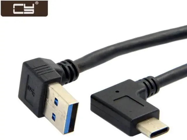 Alt view image 4 of 4 - Reversible USB 3.1 USB-C Angled to 90 Degree Up Angled A Male Data Cable for Macbook & Tablet & Mobile Phone UC-349-UP