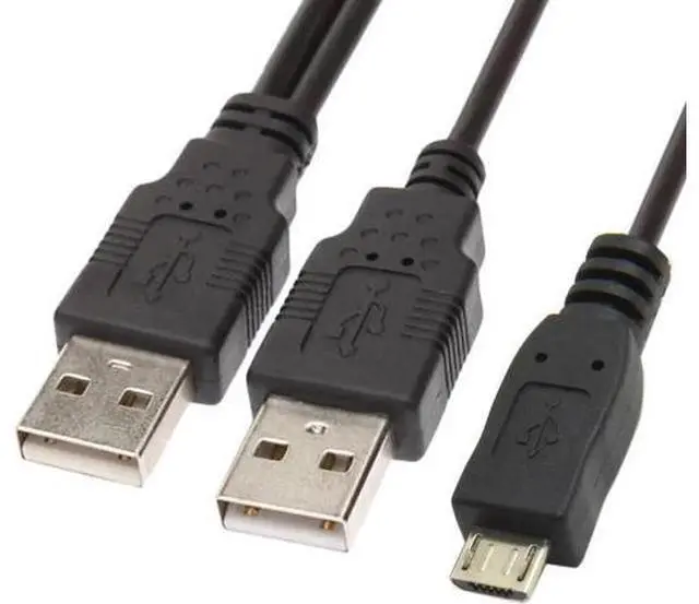 Main image of USB 2.0 two Male to Micro USB 5Pin Male Y Cable 80cm for external Hard Disk Drive U2-072-0.8M