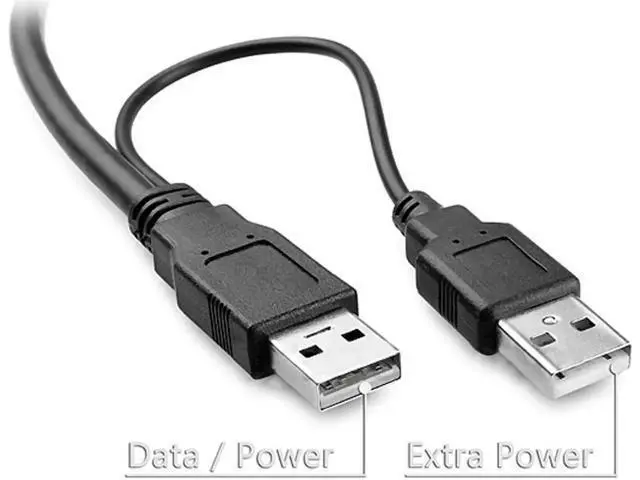 Alt view image 4 of 6 - USB 2.0 two Male to Micro USB 5Pin Male Y Cable 80cm for external Hard Disk Drive U2-072-0.8M